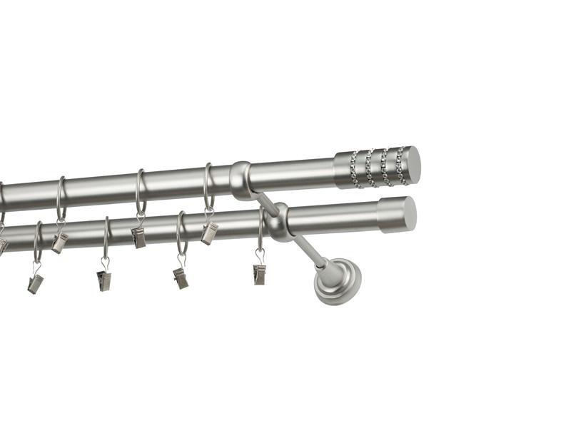 Garniže 25x25mm - dvojradové - CYLINDER CRYSTAL - satin