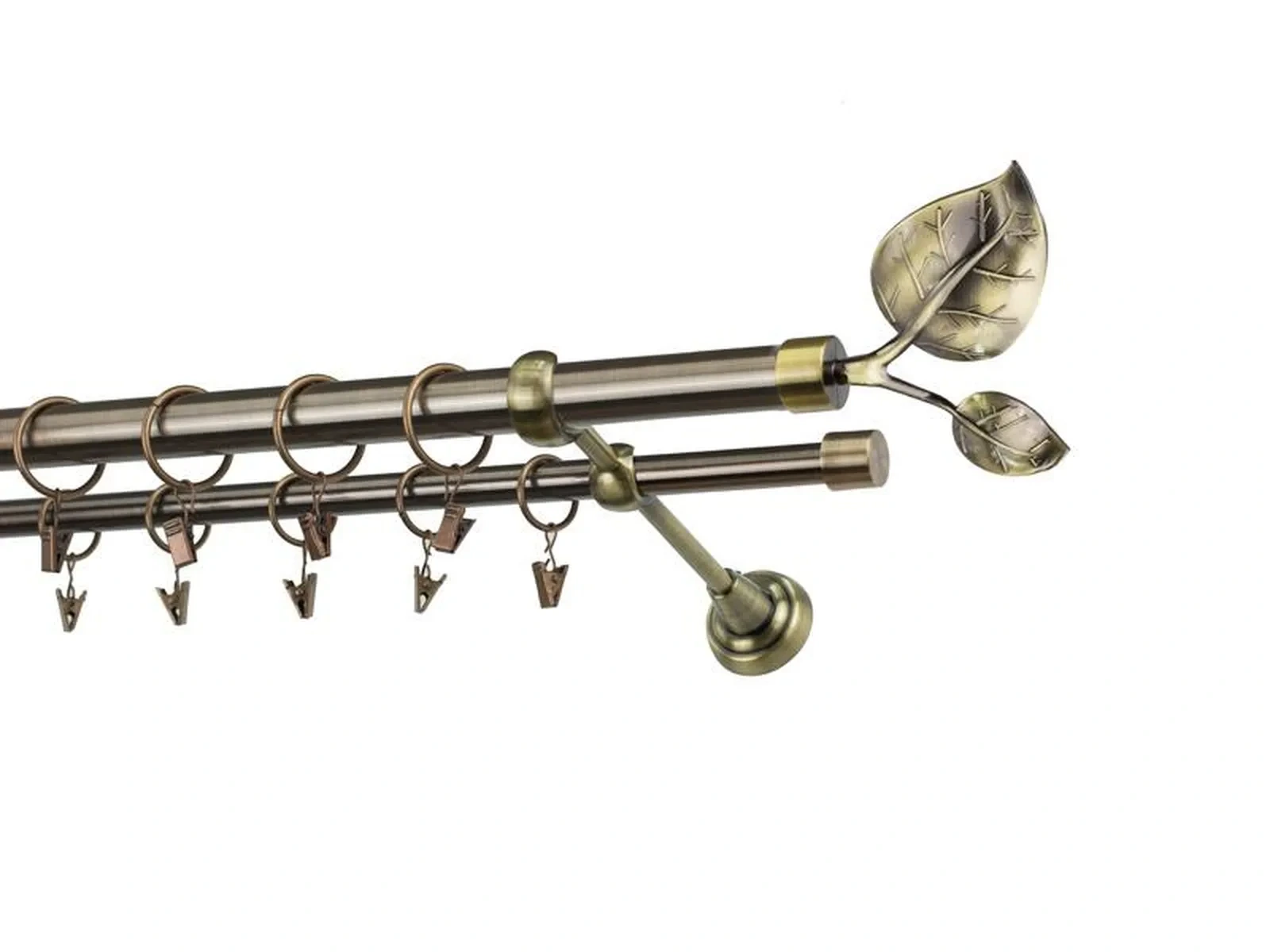 Garniže 25x16mm - dvojradové - LIST VEĽKÝ antik