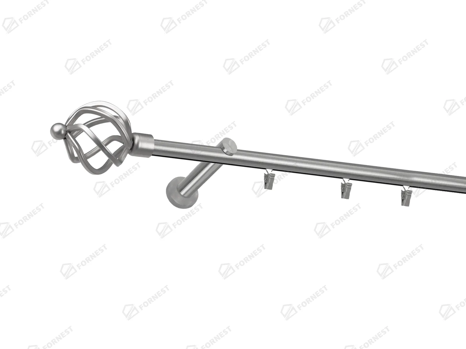 Garniža 19mm - drážková tyč - 1rad - SPIRAL - satin