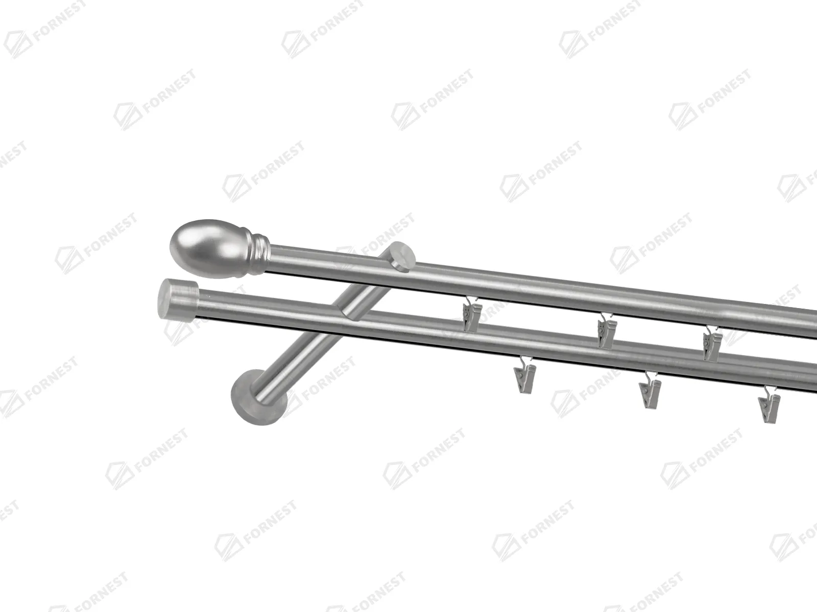 Garniža 19x19mm - drážková tyč - 2rady - BELUNO - satin