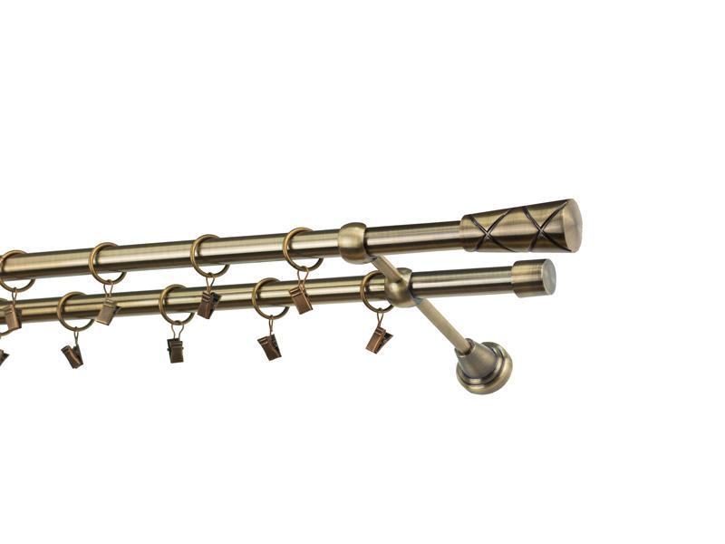 Garniže 19x19mm - dvojradové - TRAPEZIUM - antik