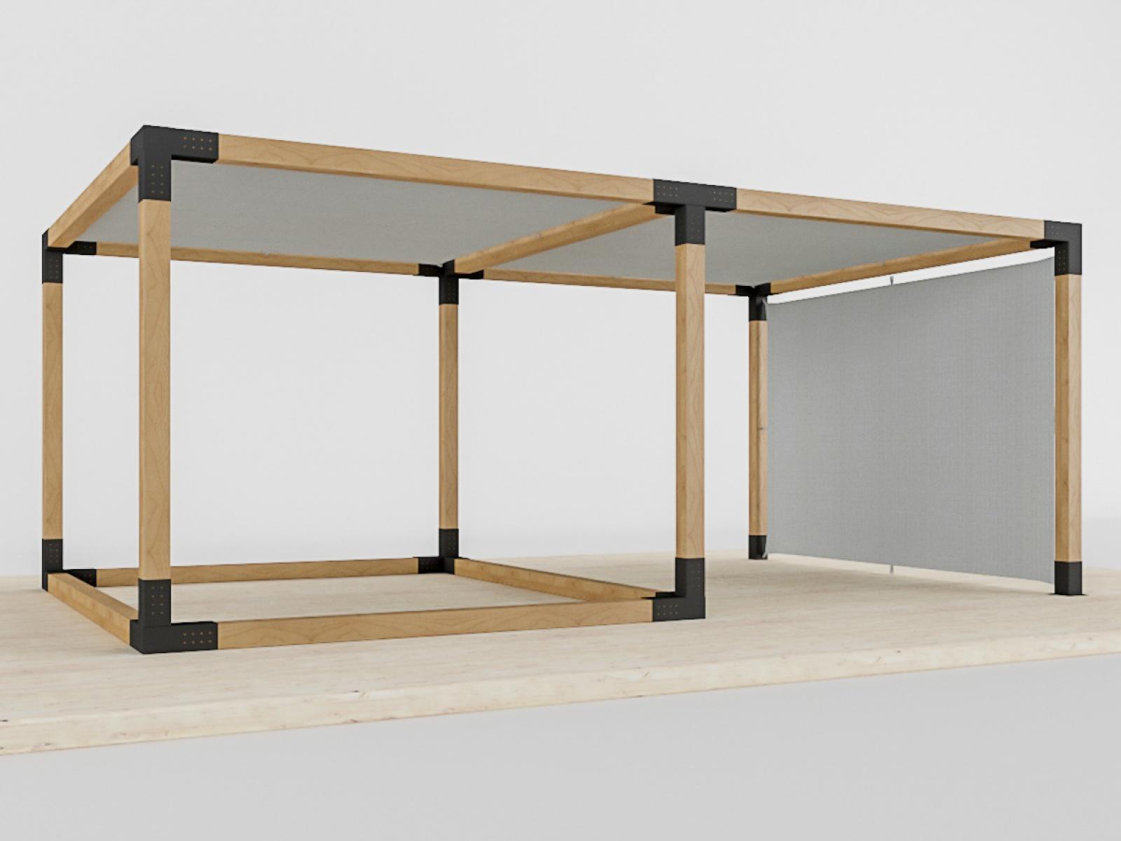 Pergola VEGAS - voľne stojaca so spodným vencom a pätkami - 2 sekčná