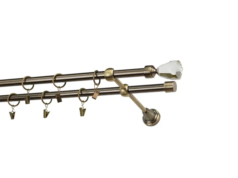 Garniže 16x16mm - dvojradové - CRYSTAL CONE - antik