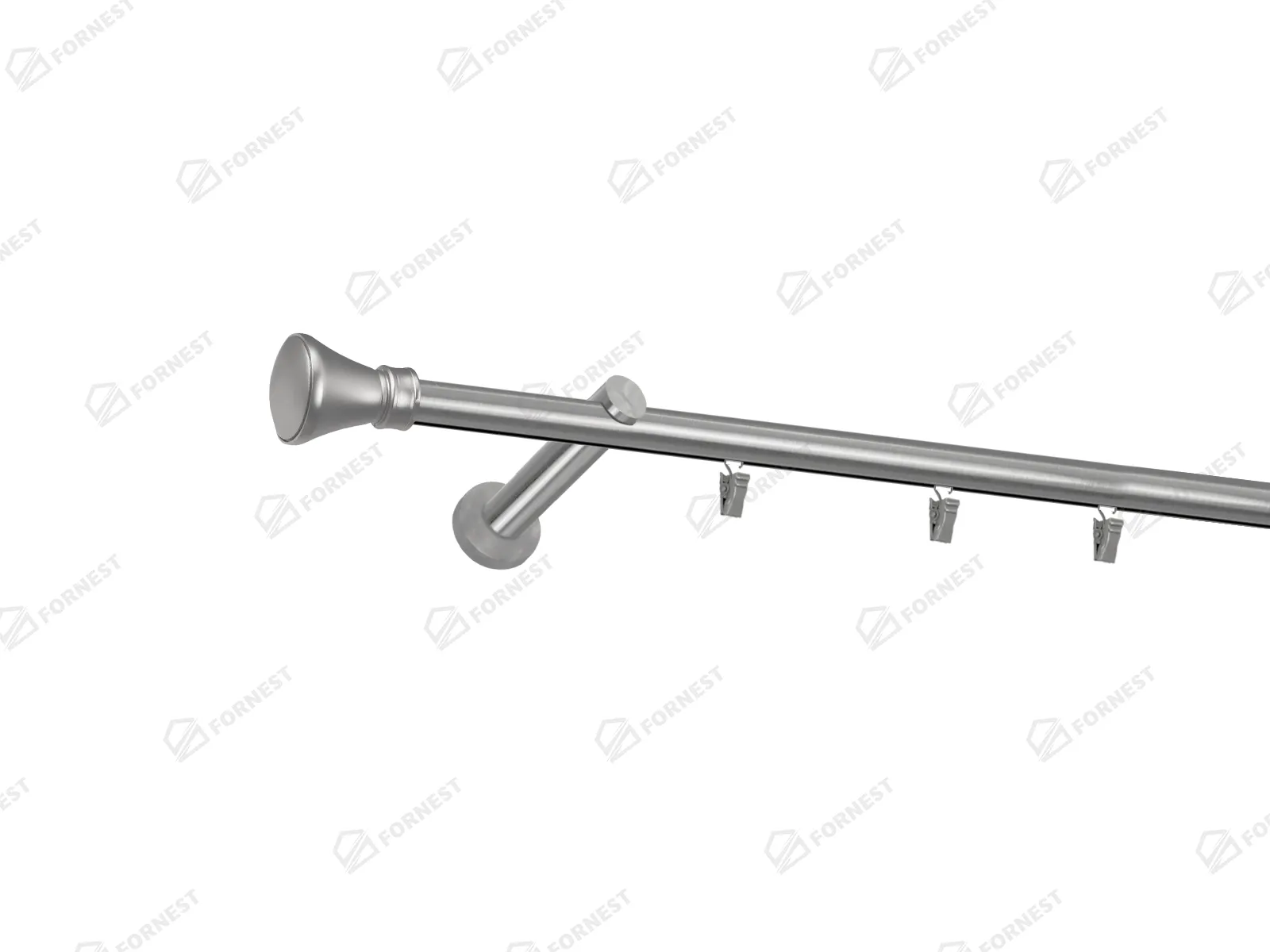 Garniža 19mm - drážková tyč - 1rad - KOLOSEO - satin