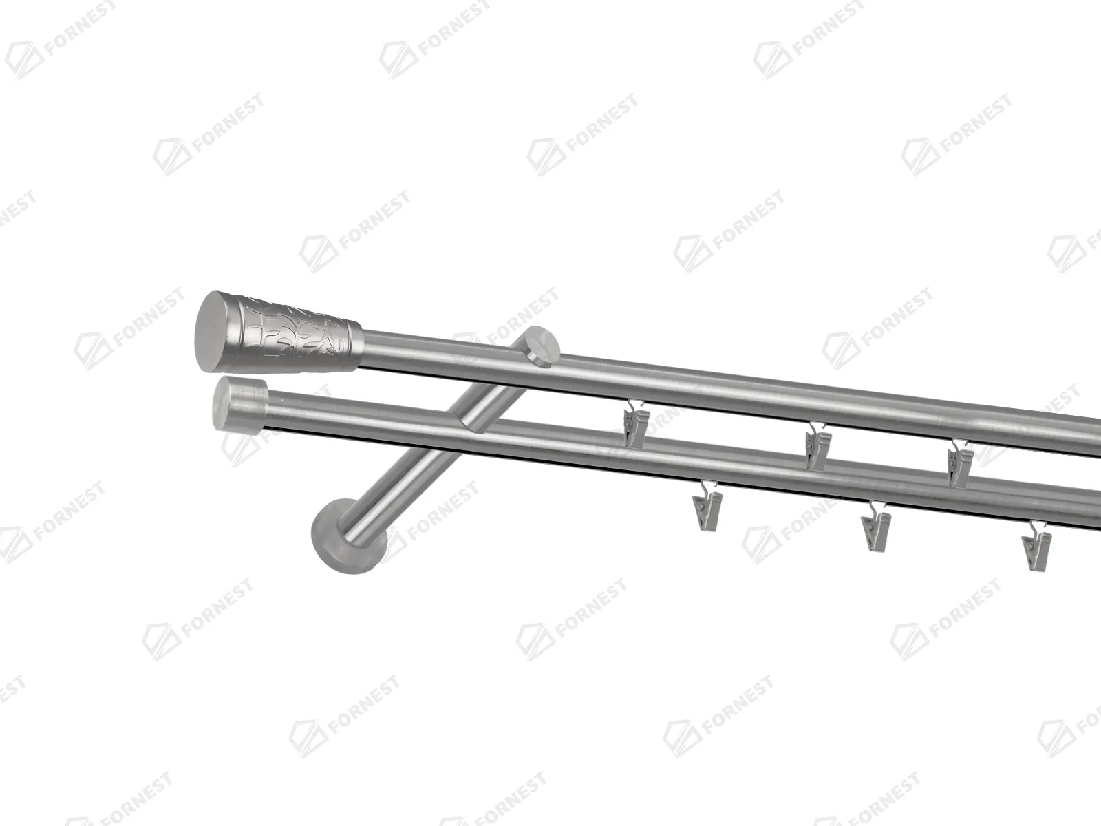 Garniža 19x19mm - drážková tyč - 2rady - RIMINY - satin