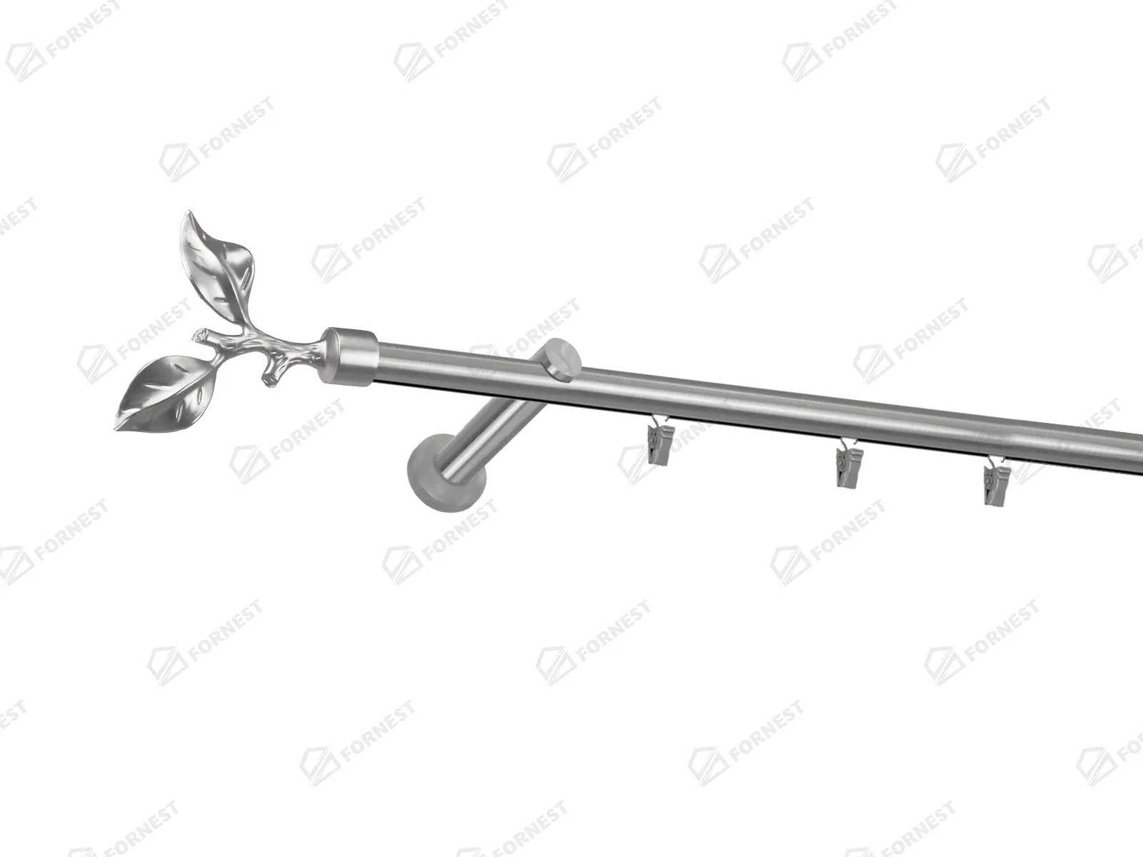 Garniža 19mm - drážková tyč - 1rad - LIST ROSE - satin