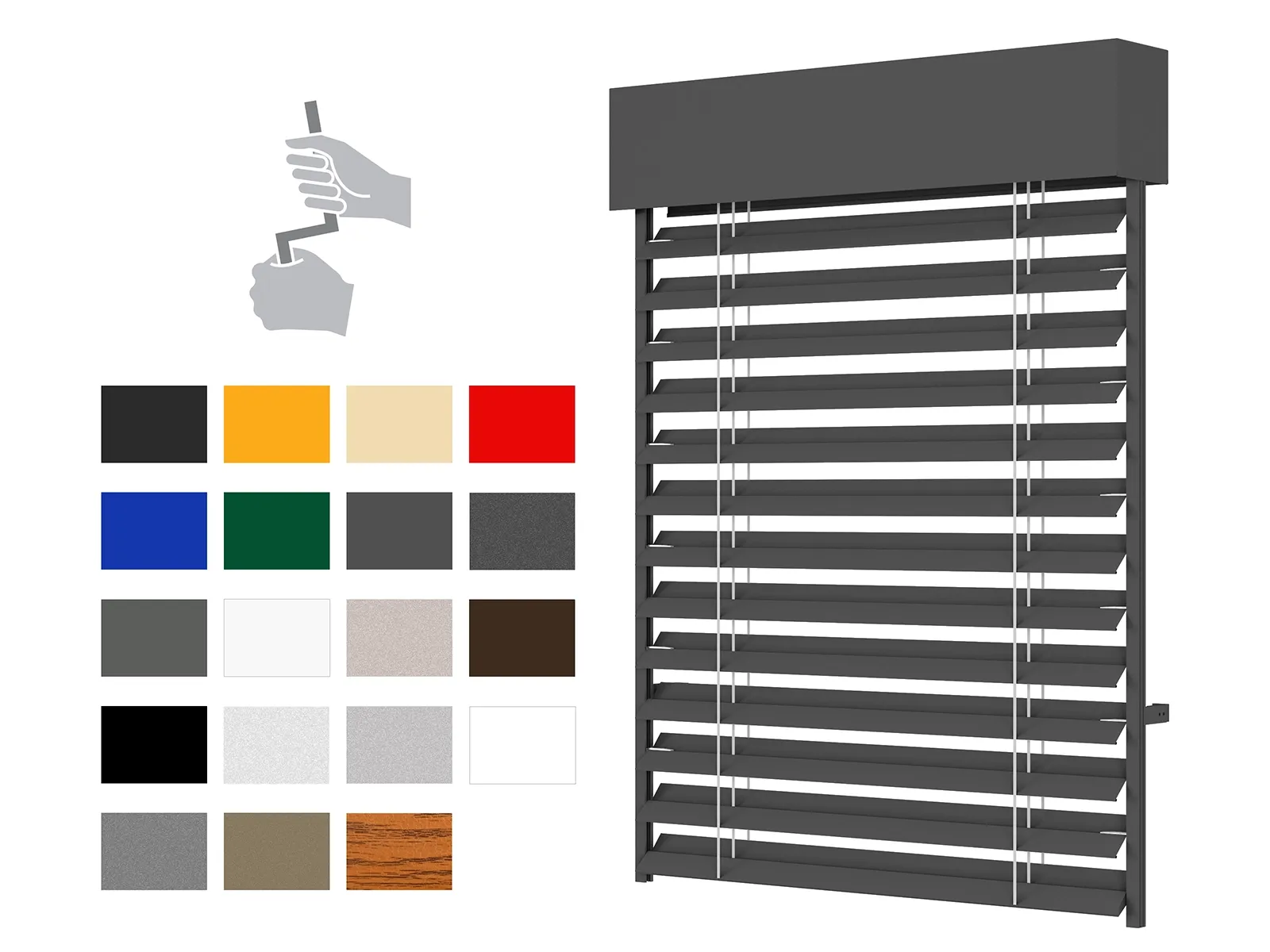 Vonkajšie žalúzie Z90 - kľuka