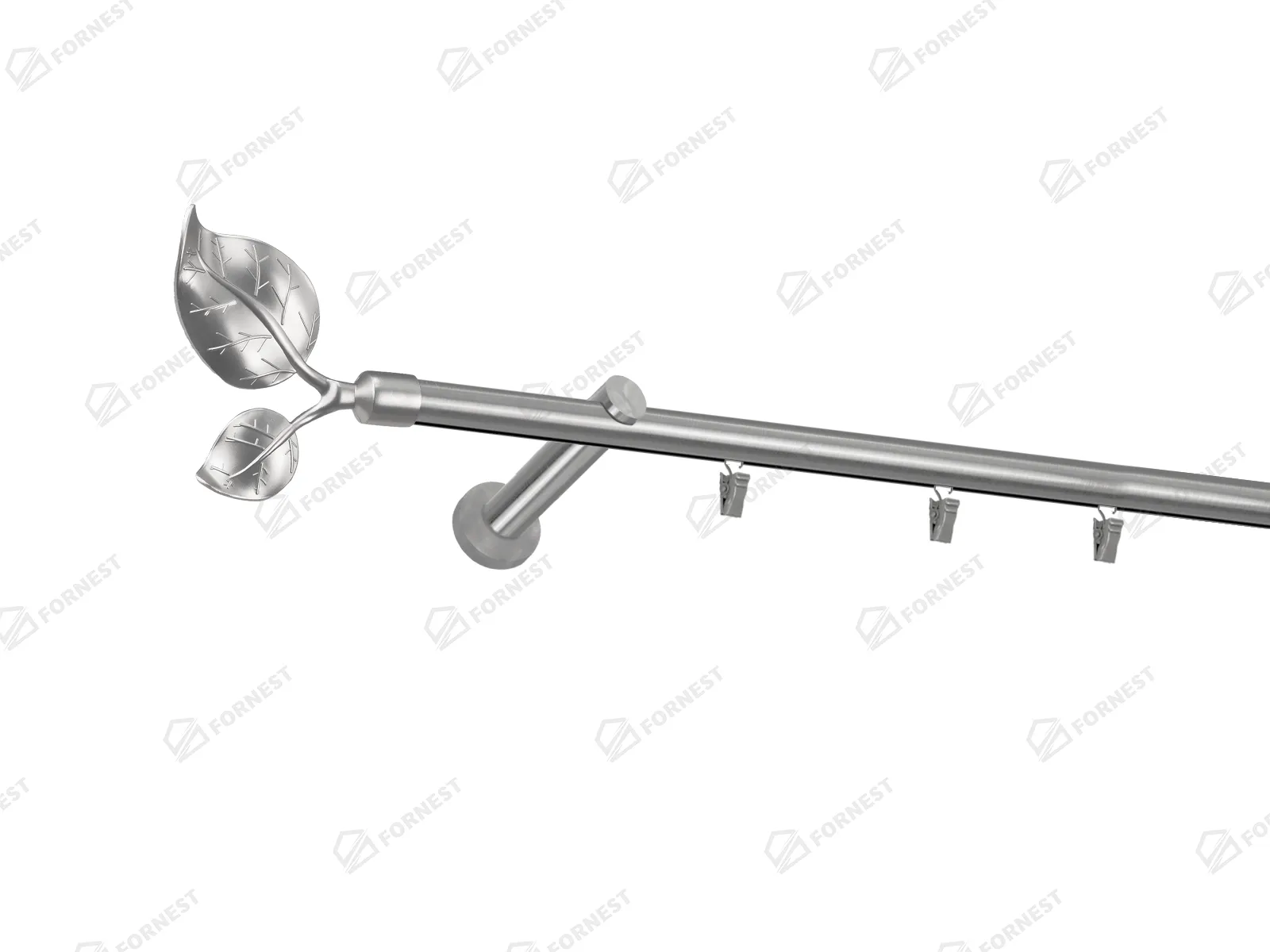 Garniža 19mm - drážková tyč - 1rad - LIST VEĽKÝ - satin