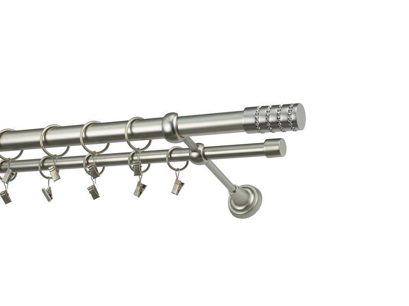 Garniže 25x16mm - dvojradové - CYLINDER CRYSTAL - satin