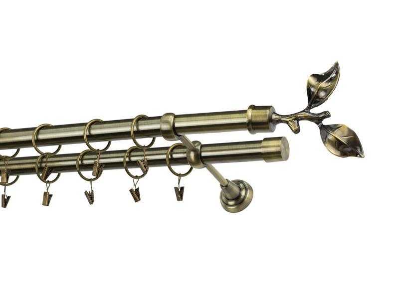 Garniže 25x25mm - dvojradové - LIST ROSE - antik