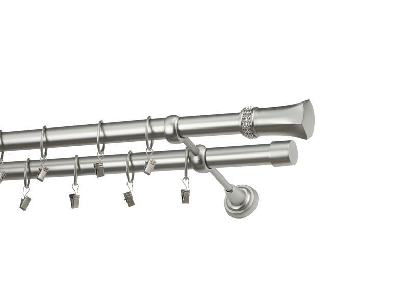 Garniže 25x25mm - dvojradové - PLUTON CRYSTAL - satin