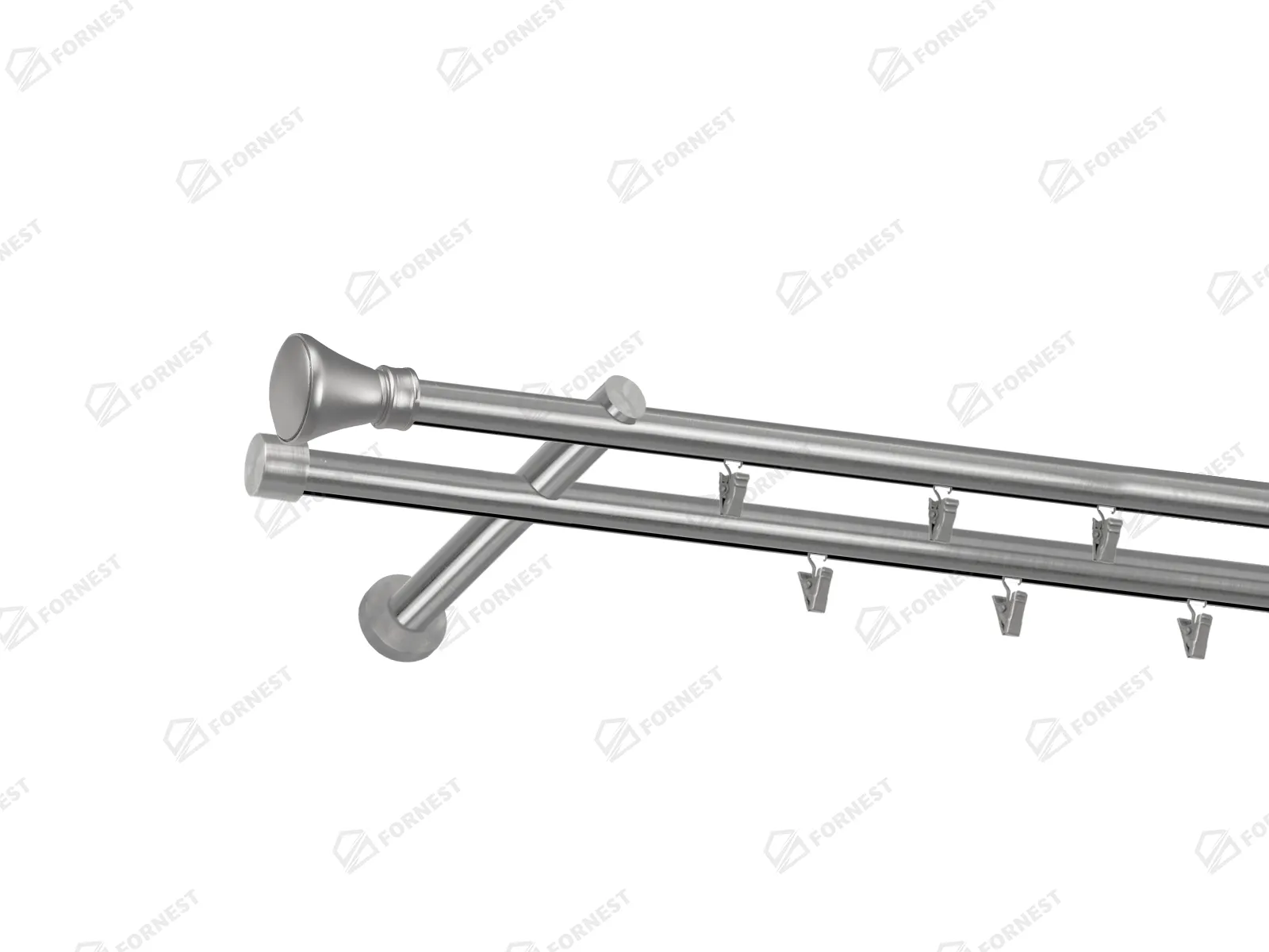 Garniža 19x19mm - drážková tyč - 2rady - KOLOSEO - satin