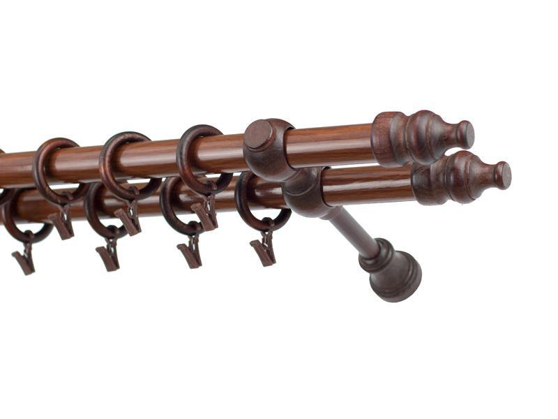 Garniže drevená 28x28mm dvojradové - ORECH