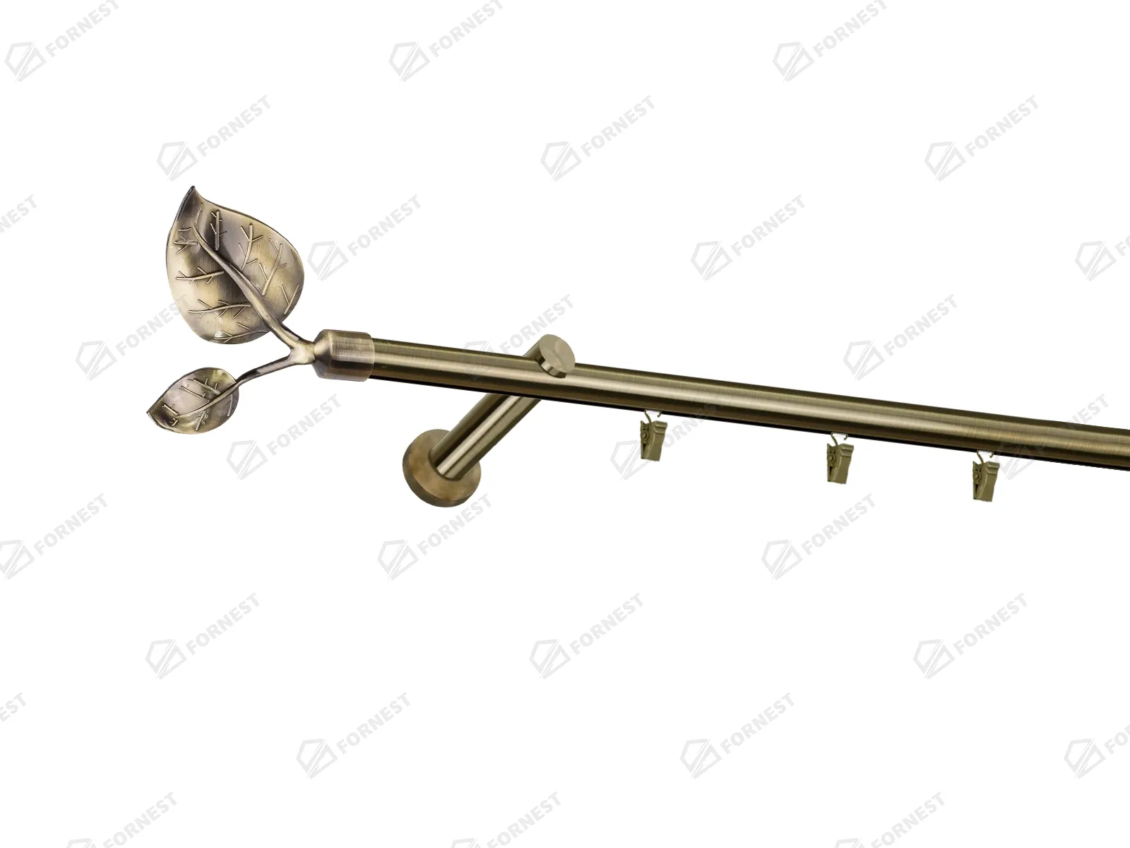 Garniža 19mm - drážková tyč - 1rad - LIST VEĽKÝ - antik