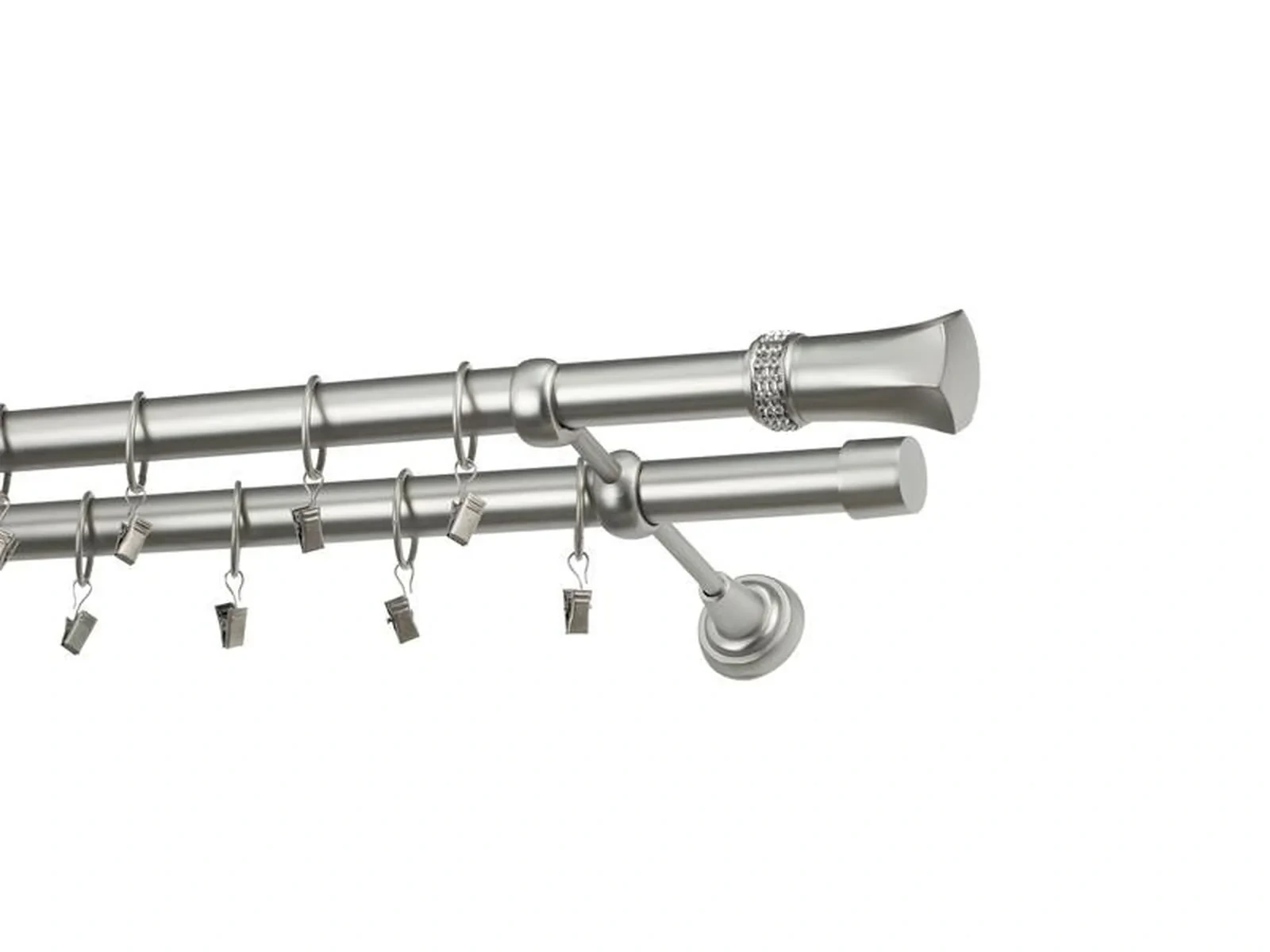 Garniže 25x25mm - dvojradové - PLUTON CRYSTAL - satin