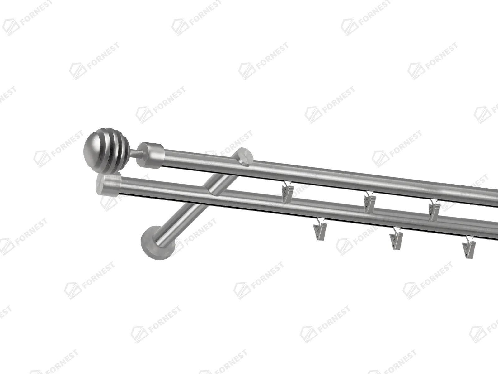 Garniža 19x19mm - drážková tyč - 2rady - VERONA - satin