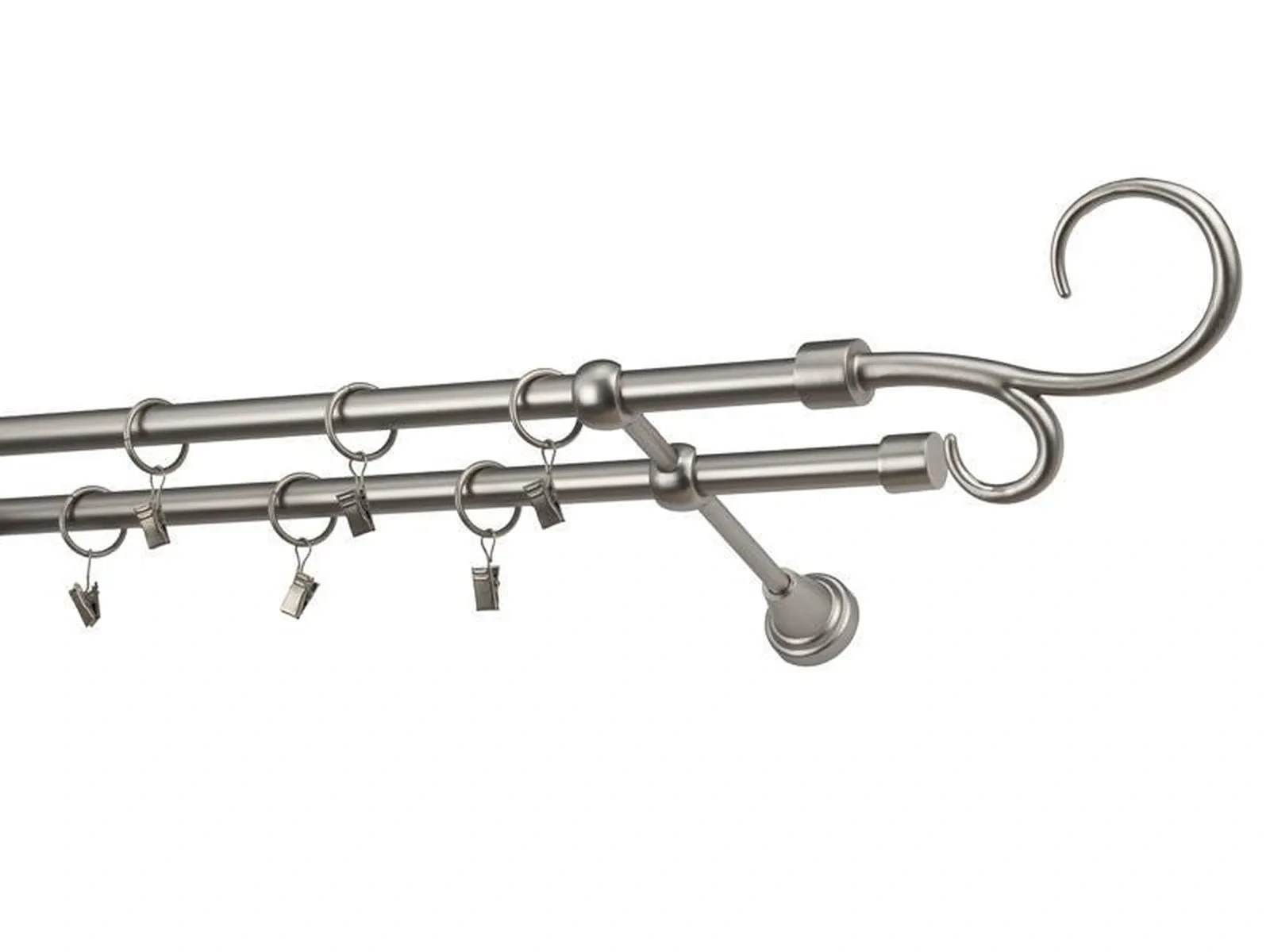 Garniže 16x16mm - dvojradové - HÁK DVOJITÝ - satin