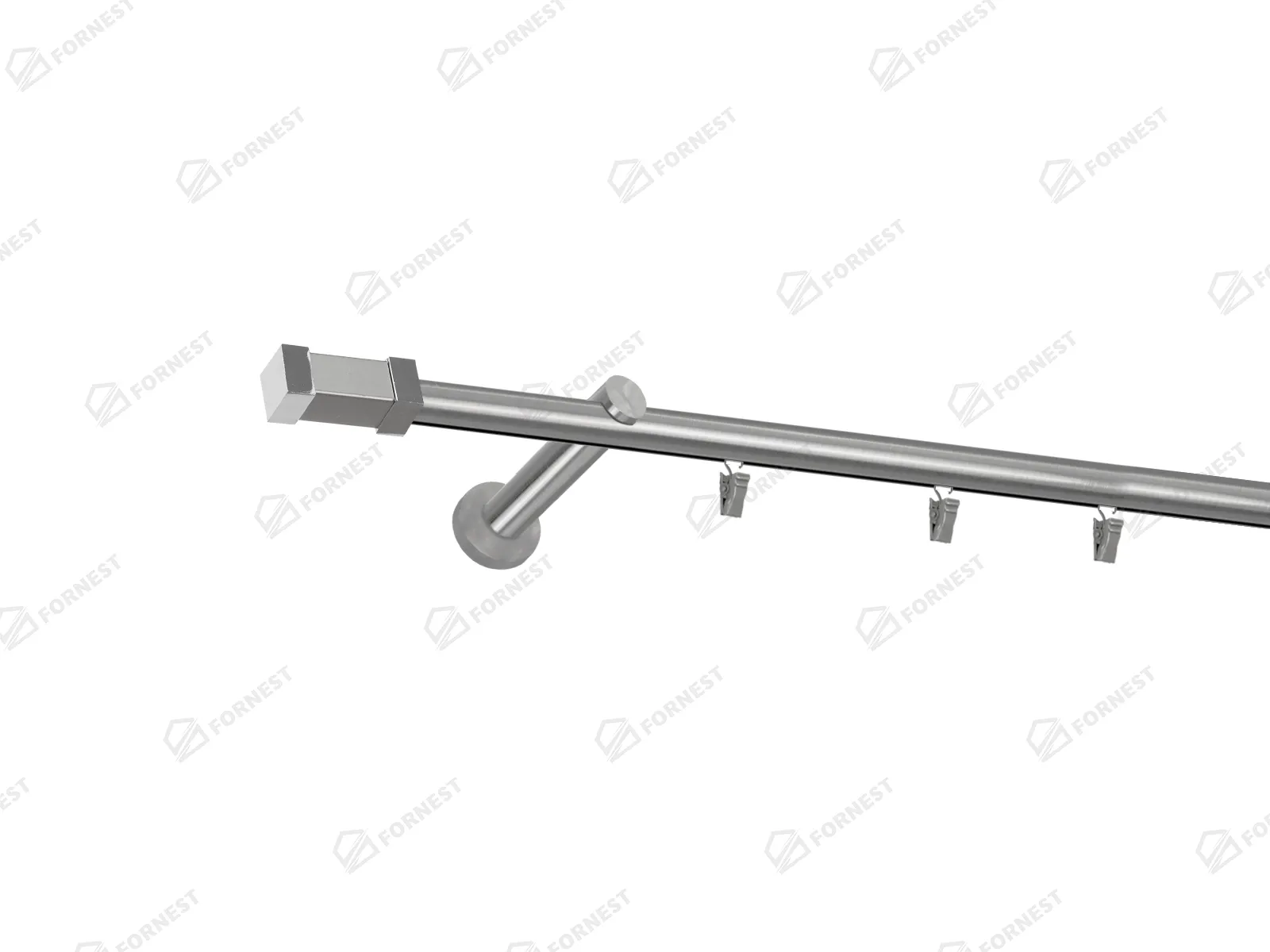 Garniža 19mm - drážková tyč - 1rad - QUADRO - satin