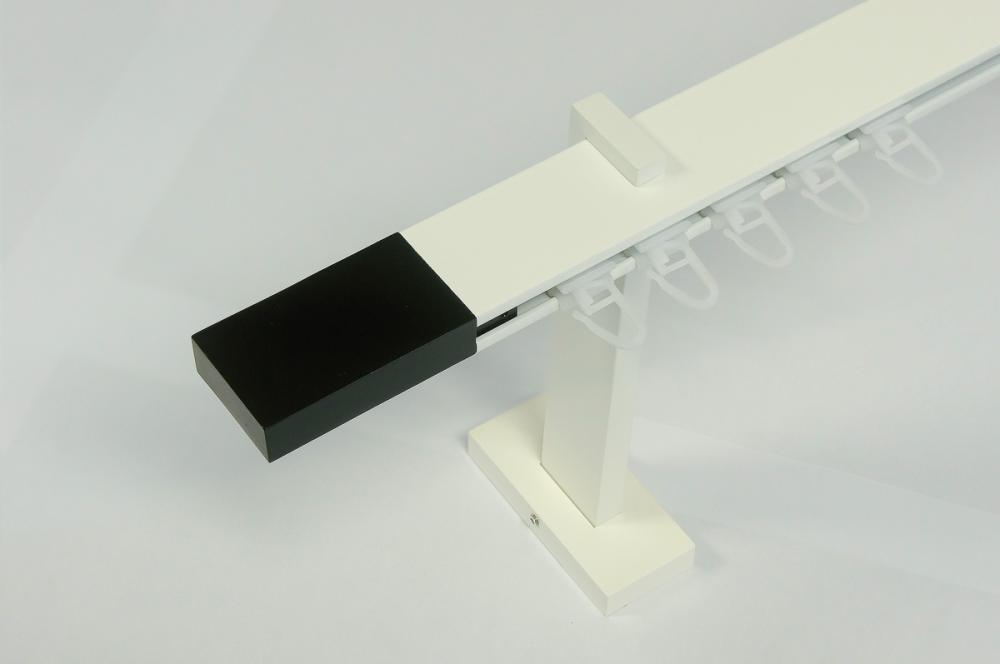 Garniže SQUARE LINE biela - jednoradové - LINE čierna