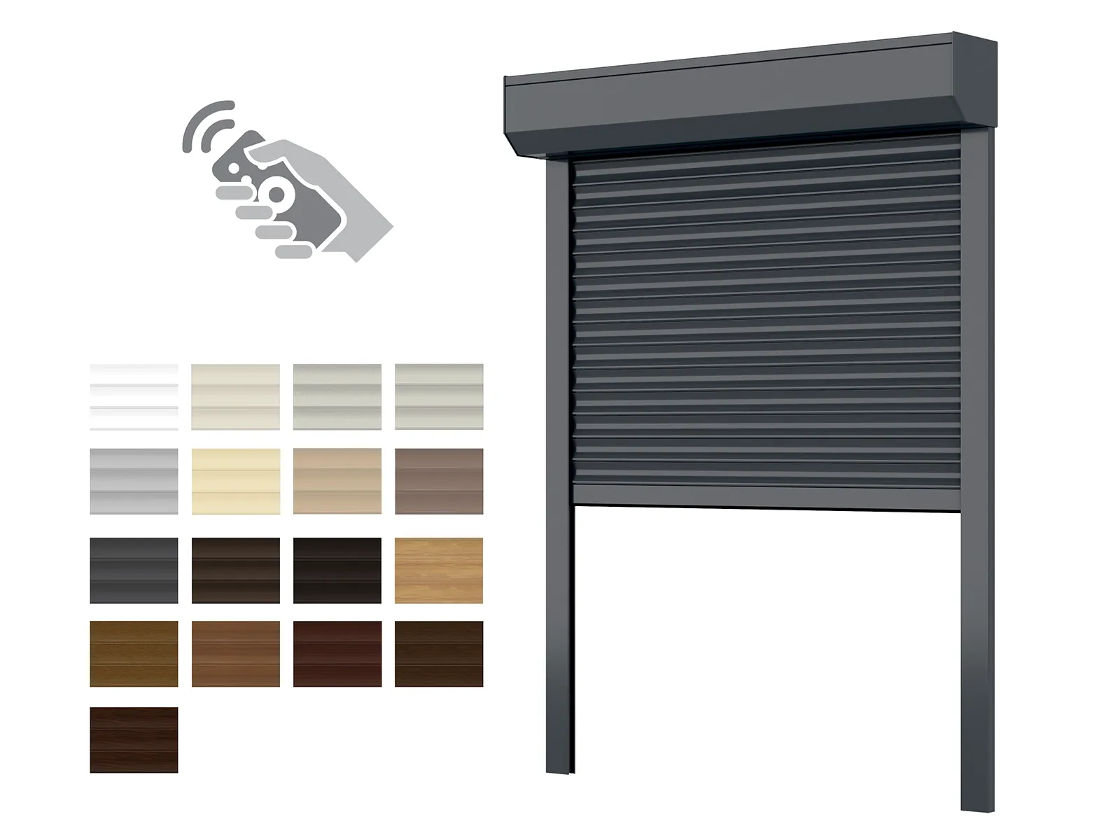 Hliníkové rolety BOX 165mm s rolovacou sieťou - výška do 1560 mm - MOTOR - DIAĽKOVÉ