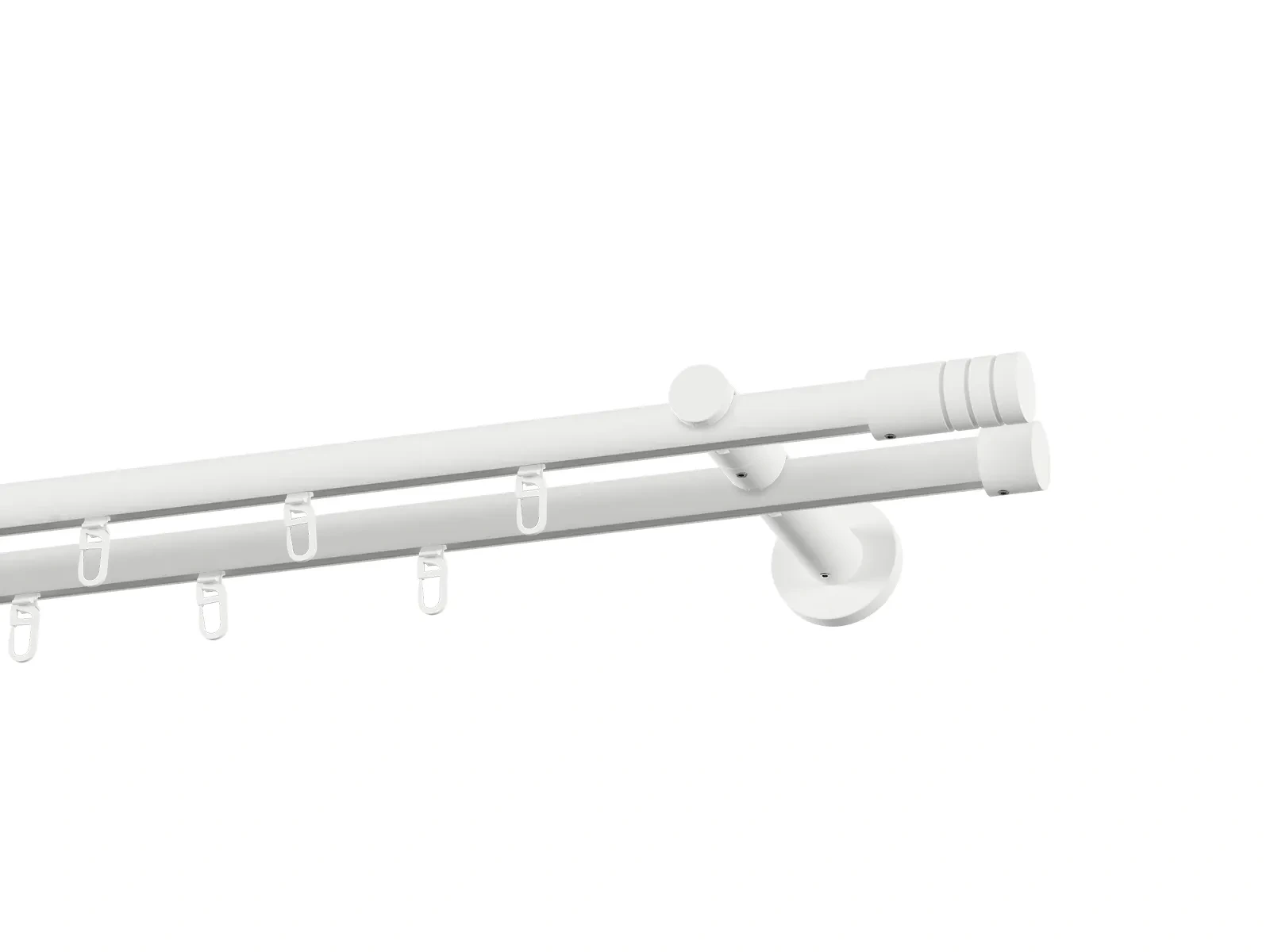 Garniža 19x19mm drážková tyč - 2rady - TECHNO - biela