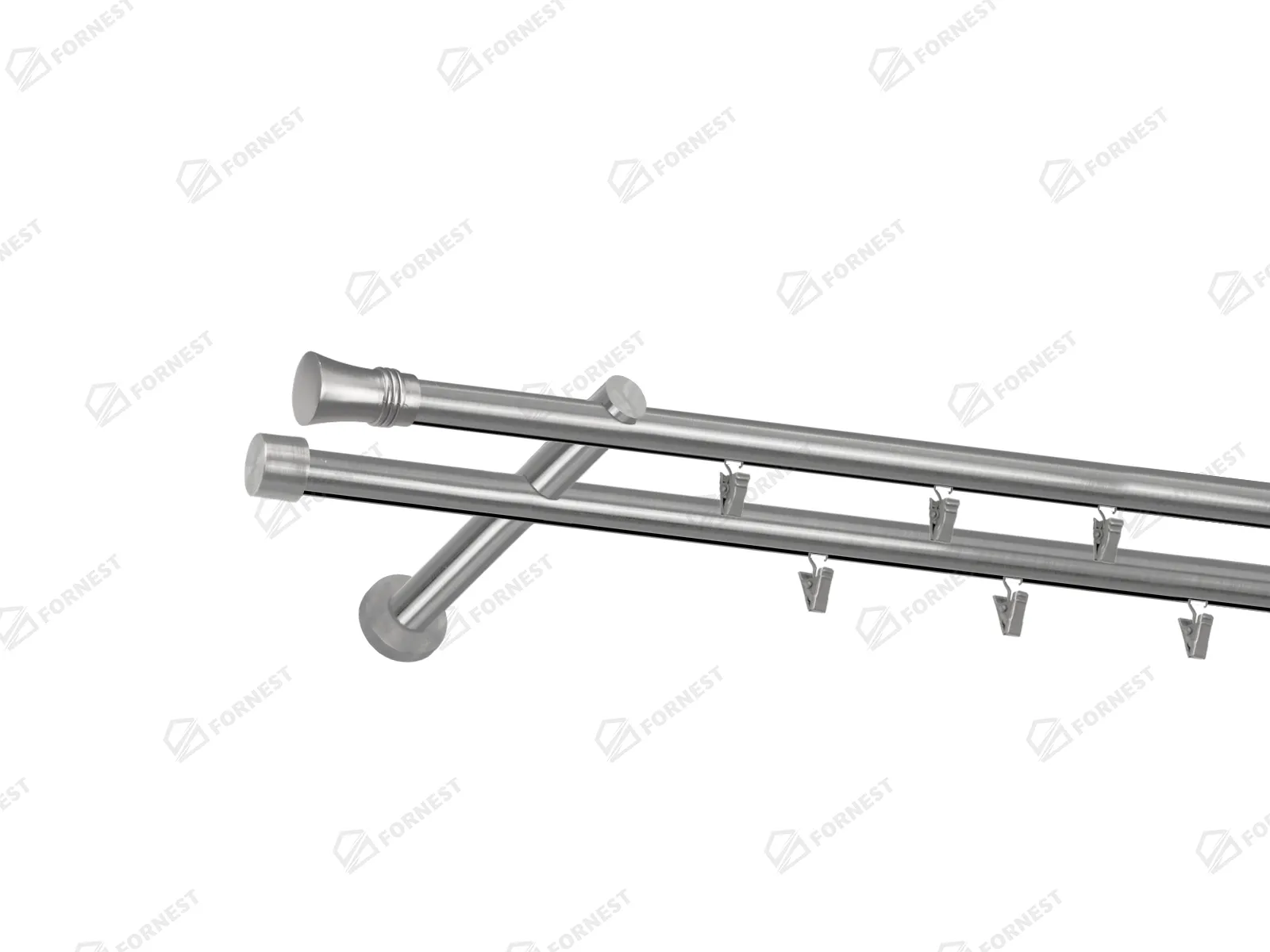 Garniža 19x19mm - drážková tyč - 2rady - CAPRI - satin