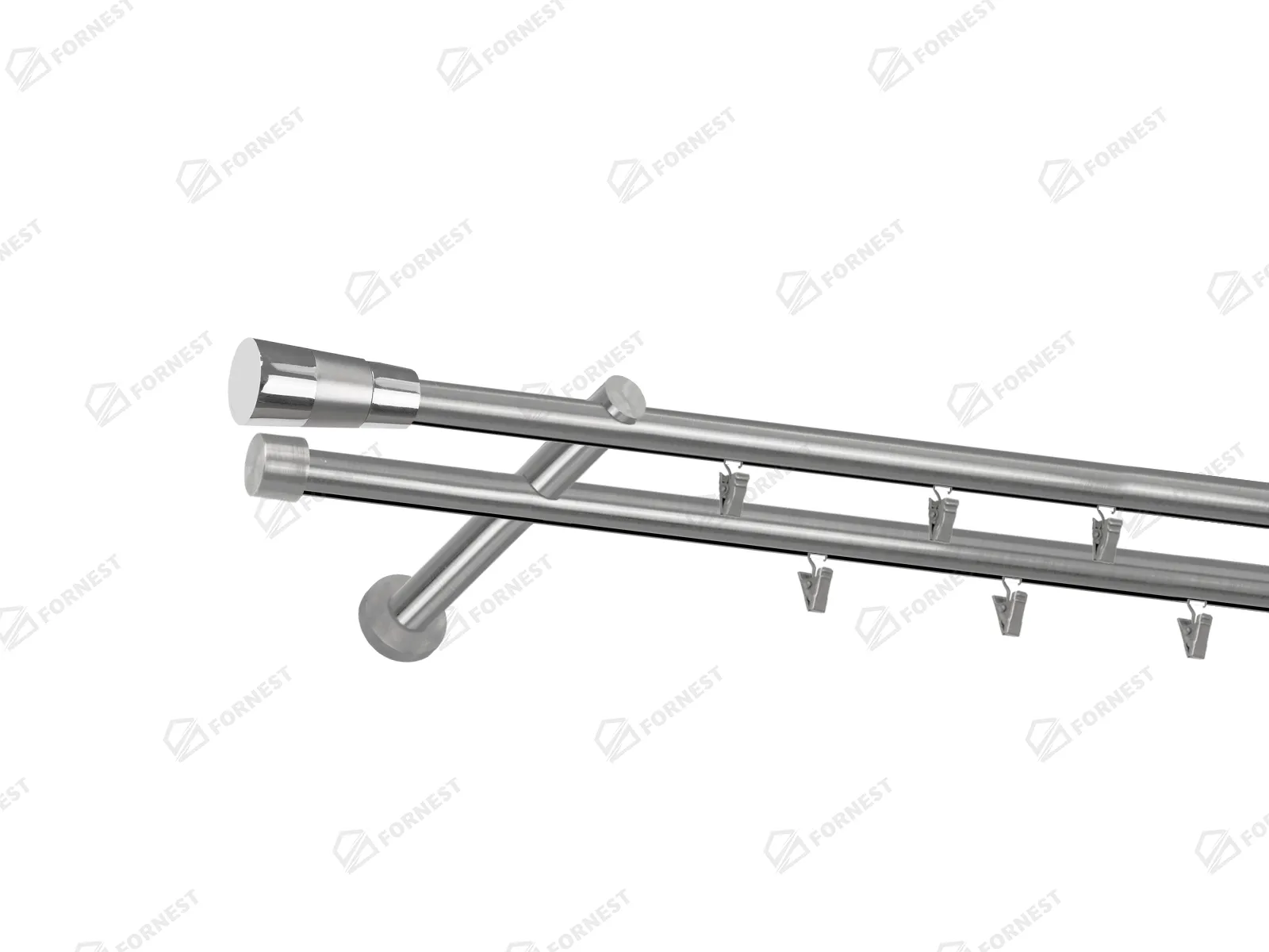 Garniža 19x19mm - drážková tyč - 2rady - VOLEO - satin