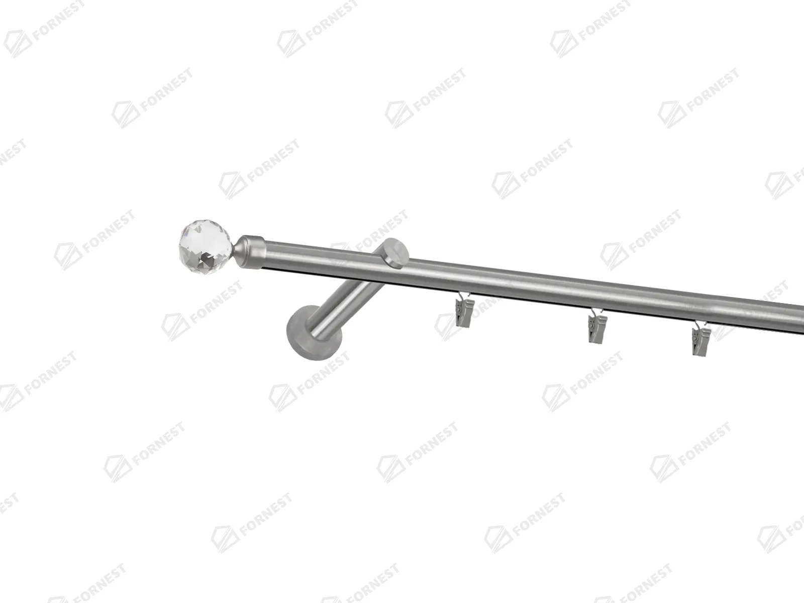 Garniža 19mm - drážková tyč - 1rad - GUĽA CRYSTAL - satin