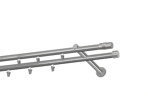 Garniža 19x19mm - drážková tyč - 2rady - CYLINDER - satin