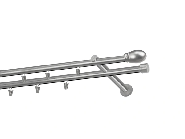 Garniža 19x19mm - drážková tyč - 2rady - BELUNO - satin