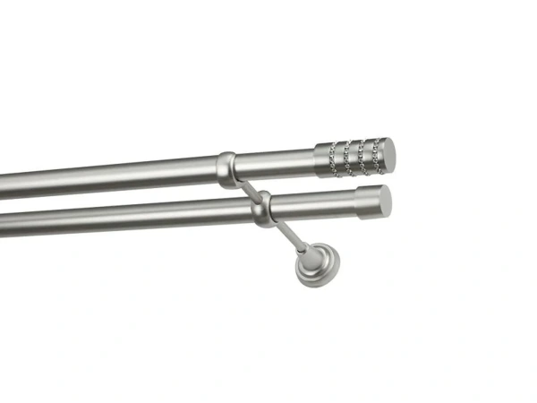 Garniže 25x25mm - dvojradové - CYLINDER CRYSTAL - satin 1