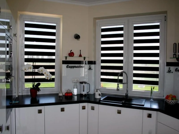 Roleta SWING - deň a noc - látka BLACK ELEGANCE 4