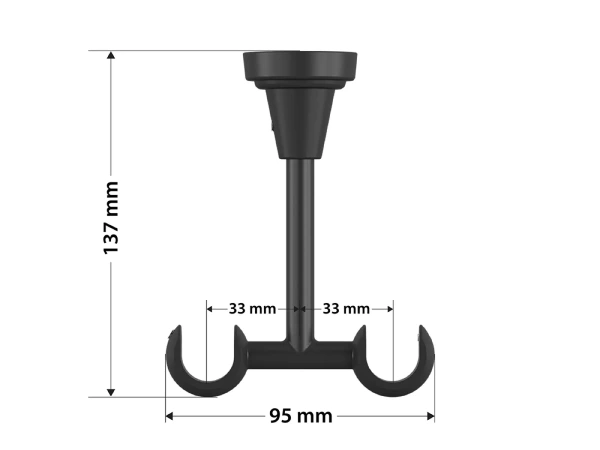 Garniža 19x19mm obyčajná tyč - 2rady - GABI - čierna 5