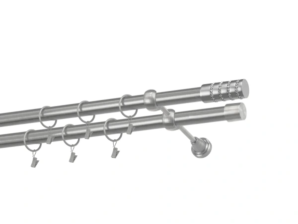 Garniže 25x25mm - dvojradové - CYLINDER CRYSTAL - satin