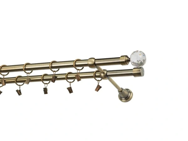 Garniže 19x19mm - dvojradové - GUĽA CRYSTAL - antik