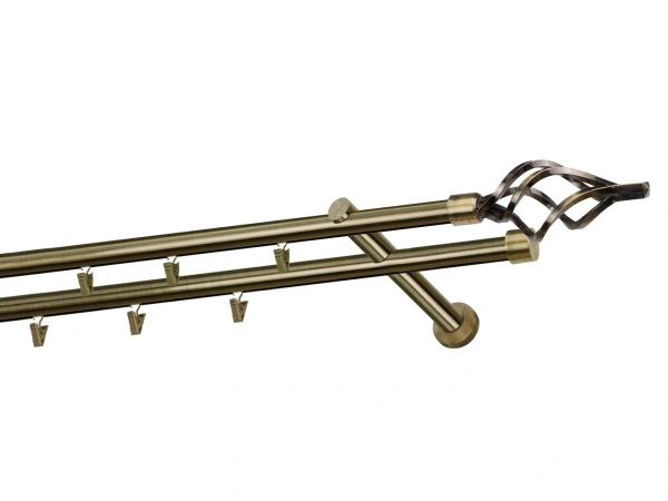 Garniža 19x19mm - drážková tyč - 2rady - GUĽA AZUR - antik