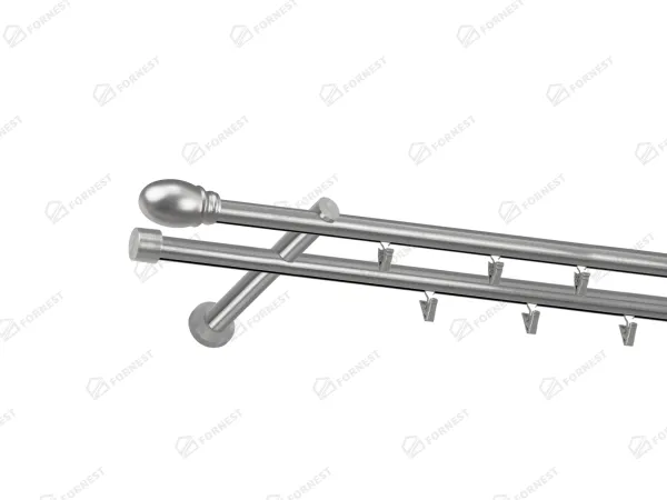 Garniža 19x19mm - drážková tyč - 2rady - BELUNO - satin