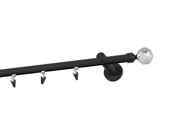 Garniža 19mm drážková tyč - 1rad - GUĽA CRYSTAL - čierna 2