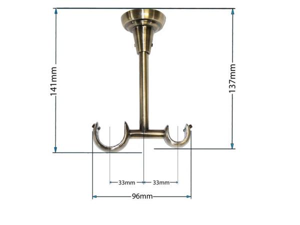 Garniže 25x16mm - dvojradové - LIST VEĽKÝ antik 3