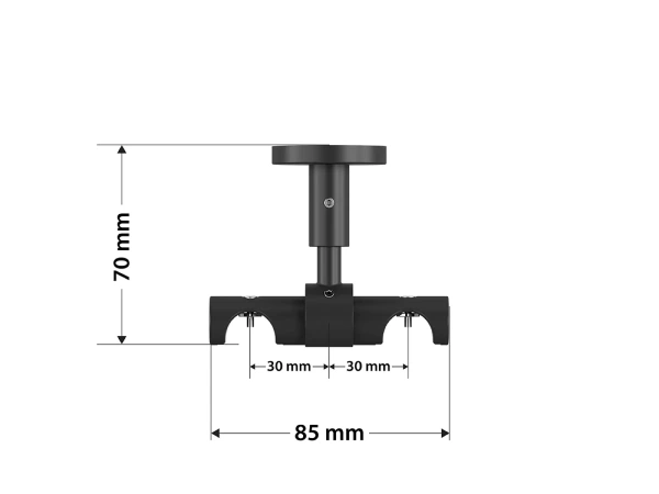Garniža 19x19mm drážková tyč - 2rady - GABI - čierna 5