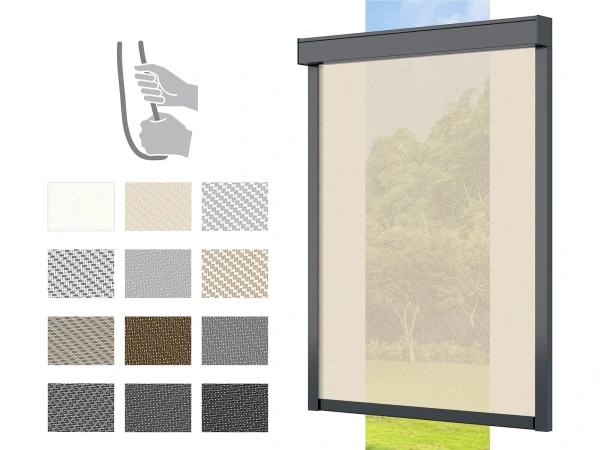 Screenové rolety - BOX 85 - pružinová - látka SERGE 600 - ručné ovládanie