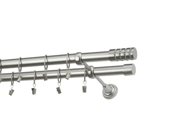 Garniže 25x25mm - dvojradové - CYLINDER CRYSTAL - satin