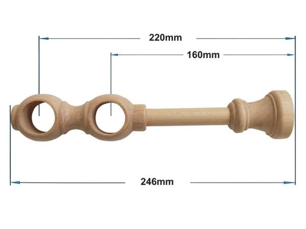 Garniže drevená 28x28mm dvojradové - BOROVICA 2