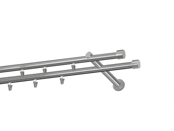 Garniža 19x19mm - drážková tyč - 2rady - PULLO - satin