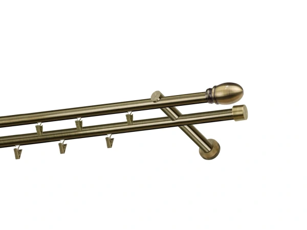 Garniža 19x19mm - drážková tyč - 2rady - BELUNO - antik