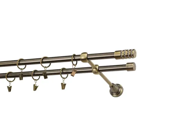 Garniže 16x16mm - dvojradové - CYLINDER CRYSTAL - antik