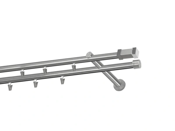 Garniža 19x19mm - drážková tyč - 2rady - QUADRO - satin