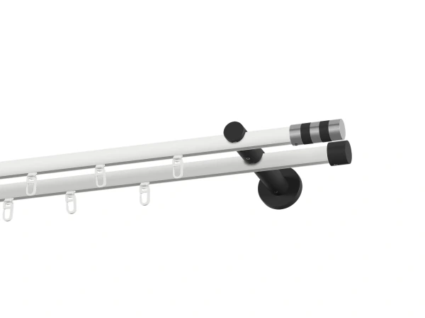 Garniža 19x19mm drážková tyč - 2rady - VALEC - bielo čierna
