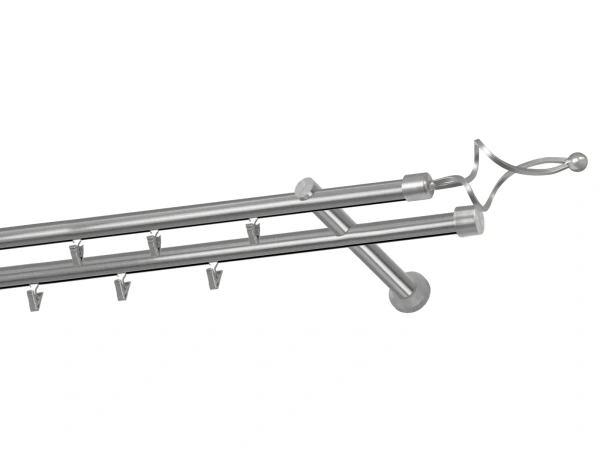 Garniža 19x19mm - drážková tyč - 2rady - FALIST - satin