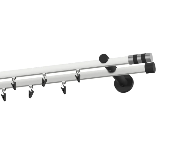 Garniža 19x19mm drážková tyč - 2rady - VALEC - bielo čierna 2